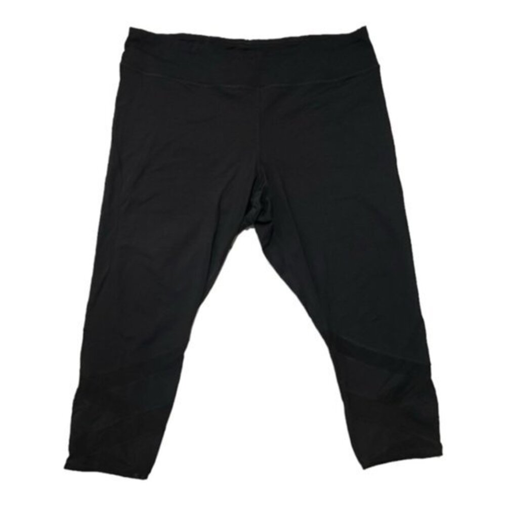 Women’s hyba 2X Black 7/8 Strappy Mesh Leg Leggings 18 20 XXL 2X